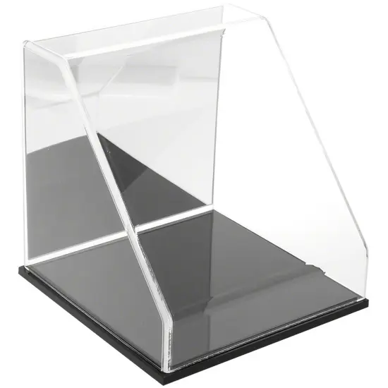 Plymor Clear Acrylic Slanted Front Display Case, 10" x 10" x 10" Black (Mirrored) {1}