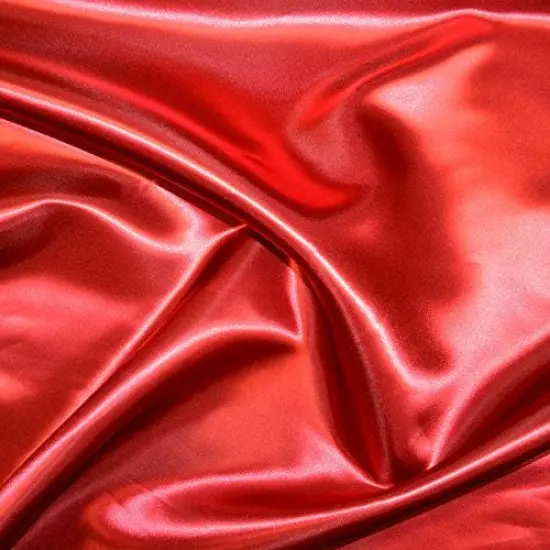 1 Yard Luxe Satin Fabric for Apparel & Event Decor Smooth & High Sheen 58/60" Width Red {1}