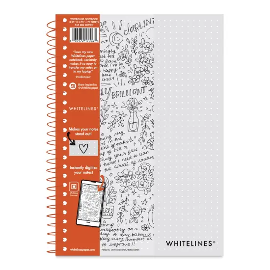 Roaring Spring Whitelines Wirebound Notebook - Dot Grid, 5-3/4" x 8-1/4", 70 Sheets {1}