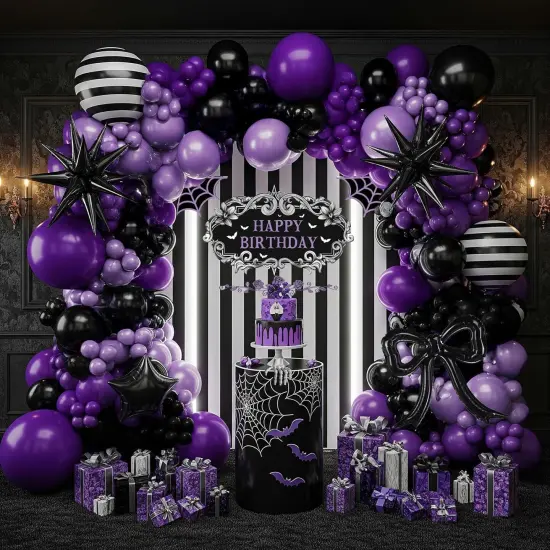 Purple Black Balloon Arch Garland Kit(Purple Black) {1}