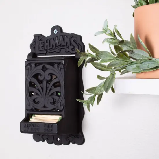 Lehman's Wall Mounted Matchbox Holder, Cast Iron, Vintage Style, Handy Dispenser for Kitchen Match Sticks {7}