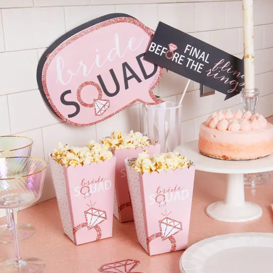 Big Dot of Happiness Bride Squad - Rose Gold Bridal Shower or Bachelorette Party Favor Popcorn Treat Boxes - Set of 12 {3}
