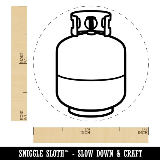 Propane Gas Tank BBQ Grilling Self-Inking Rubber Stamp for Stamping Crafting Planners Green {1}