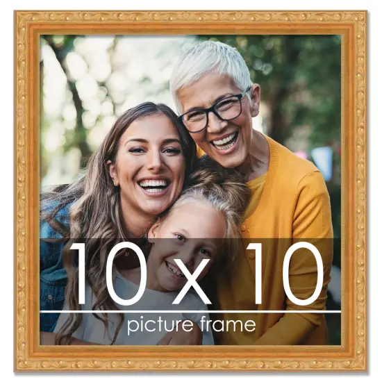 10x10 Museum-Quality Picture Frame with UV-Resistant Acrylic & Acid-Free Backing, Available in 4 Finishes - Gold, Silver, Bronze, and Black {1}