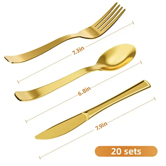 168 Pieces Pink and Gold-Pastel Party Supplies, Severs 24 Disposable Party Dinnerware Include Paper Party Plates, Cups, Napkins, Straw, Wooden Fork Spoon for Wedding,Christmas (White and Gold) {3}