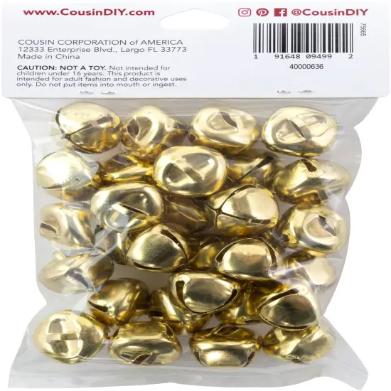 CousinDIY Jingle Bells 30/Pkg-.75" Gold {3}