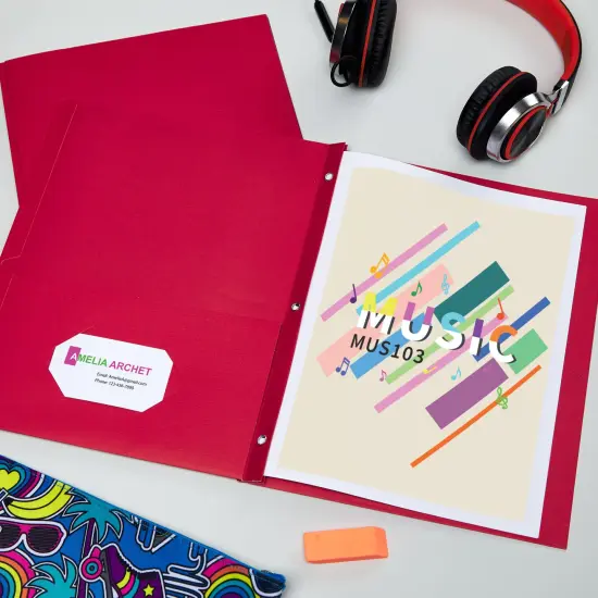 Avery Two Pocket Folders with 3 Prong Fasteners, Holds 70 Sheets, 25 Red Folders (47979) {3}