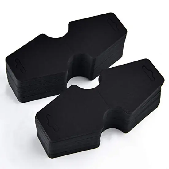 200 Pieces Necklace Display Cards Blank Necklace Card Holder Kraft Paper Jewelry Display Hanging Cards for Necklaces, Bracelets, Jewelry Hang Tags, 4.7 x 2 Inches (Black) {1}