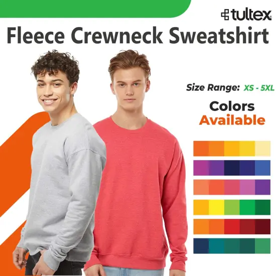 Tultex&reg; Fleece Crewneck Sweatshirt Military Green {3}