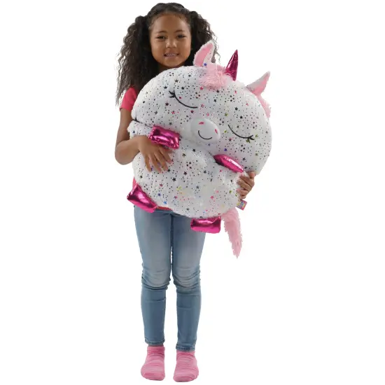 Happy Nappers: Pillow & Sleepy Sack Large - Shimmer Unicorn - 66 x 30", 2-In-1: Plush Animal Opens Into Sleeping Bag, Soft Play Character, Kids 7+ {6}