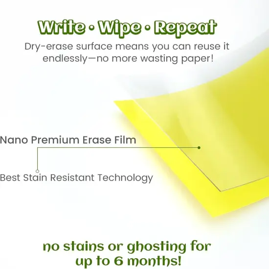 Dry Erase Sticky Notes - Reusable Whiteboard Stickers 8 Colors 3"x3"-16 Pack. Suitable for All Smooth Surface.Great for Labels, Lists, Reminders and Decals-Washable,Removable {3}