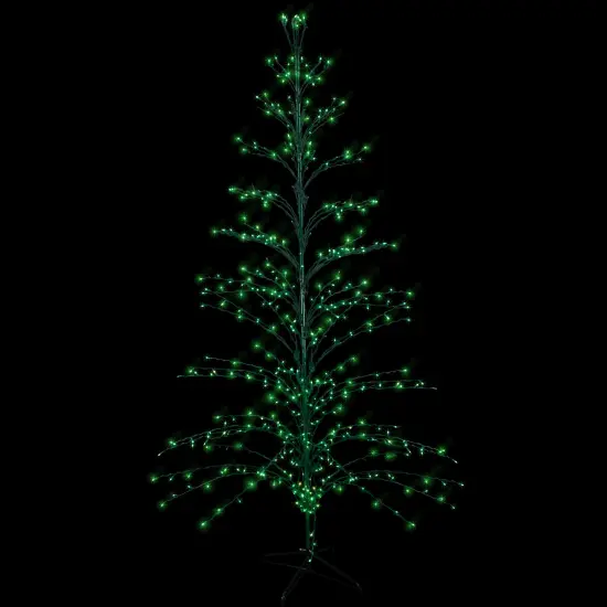 Northlight 9' Black Pre-Lit Artificial Cascade Twig Christmas Tree - Green Lights {1}