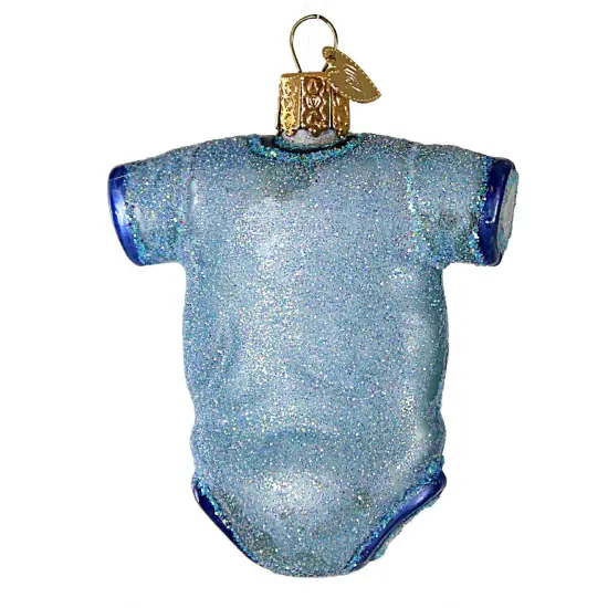 Old World Christmas 3.25 In Blue Baby Sleeper Christmas Tree Ornament , Infant Dress {2}