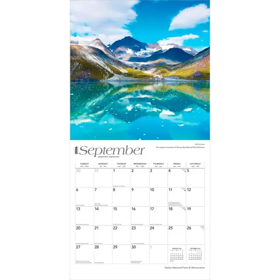 Alaska National Parks & Monuments | 2026 12 x 24 Inch (Hanging) Monthly Square Wall Calendar | Plastic-Free {4}