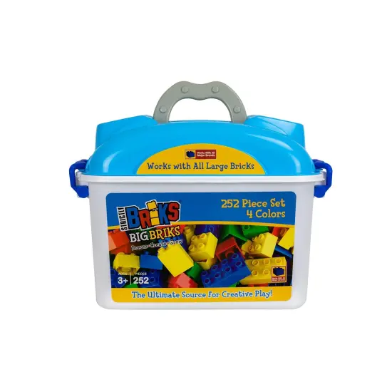 Strictly Briks Toy Building Blocks For Kids and Toddlers, Big Bricks Set with Large Pegs, 100% Compatible with All Major Brands, Red, Green, Blue, and Yellow, 252 Pieces, Ages 3-14 Multicolor {1}
