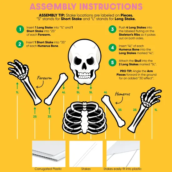 Big Dot of Happiness Scary Skeleton - Big Skeleton Yard Sign Outdoor Lawn Decorations - Halloween Party Yard Signs {6}