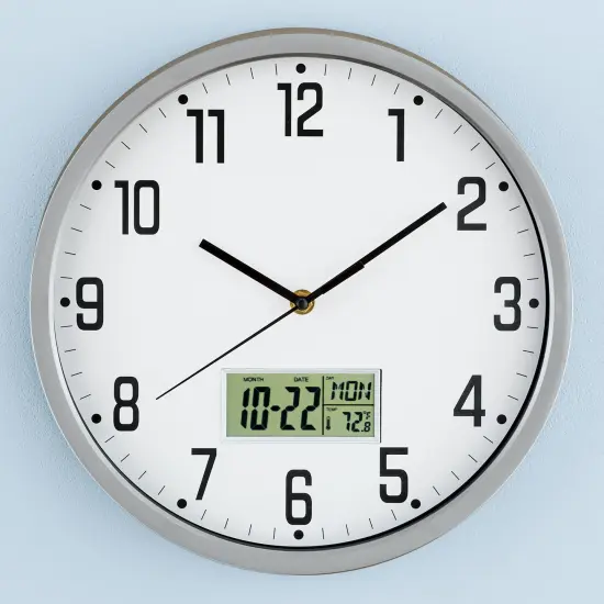 Collections Etc Easy-to-Read Multifunctional Wall Clock {1}