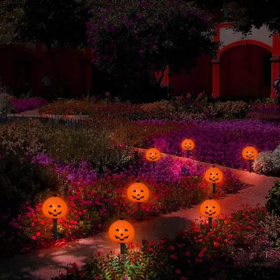 Halloween Pumpkin Pathway Markers Lights Outdoor {5}