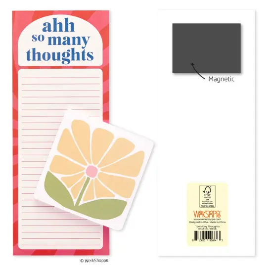 Too Many Thoughts Magnetic Pad Set, To Do List and Grocery List Notepad {4}