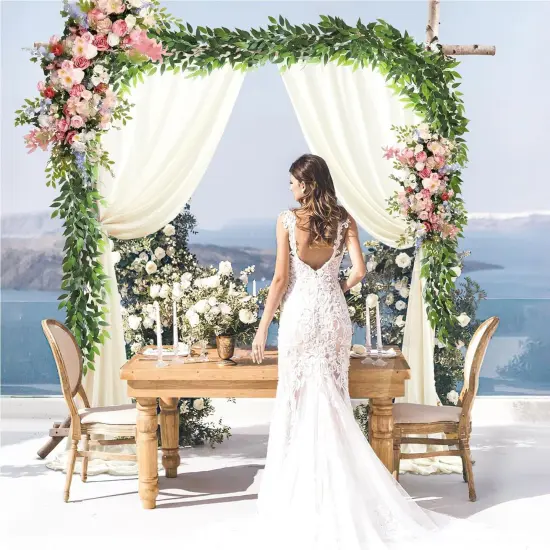 75inch/3pcs Artificial Italian Ruscus Vines, Silk Vine Garland with Green Leaves {2}