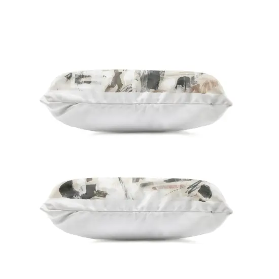 Stupell Industries Neutral Earth Tones Abstraction 2pc Outdoor Printed Pillow Set design by June Erica Vess, 14 x 7 x 20 {2}