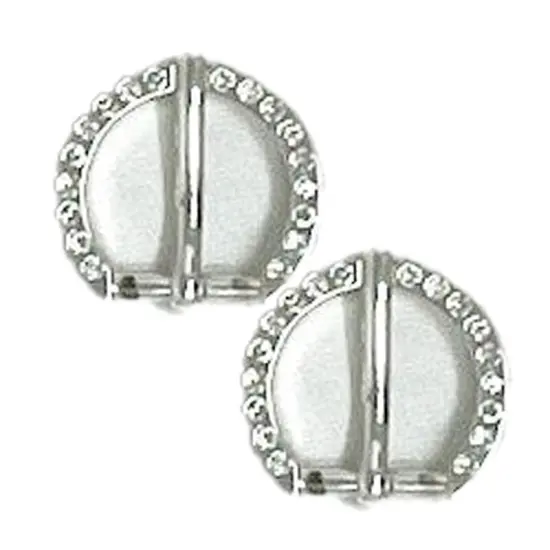 Belt Buckle Metal Prong 5/8 Inche Sterling Silver Plated Rhine Stone {2}