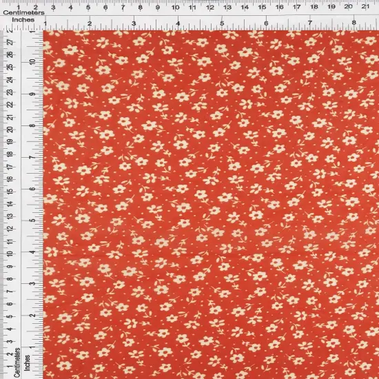 1 Yard High Multi Chiffon Ditsy Floral Print Woven Fabric Sheer Lightweight 57/58" Width RUST {5}