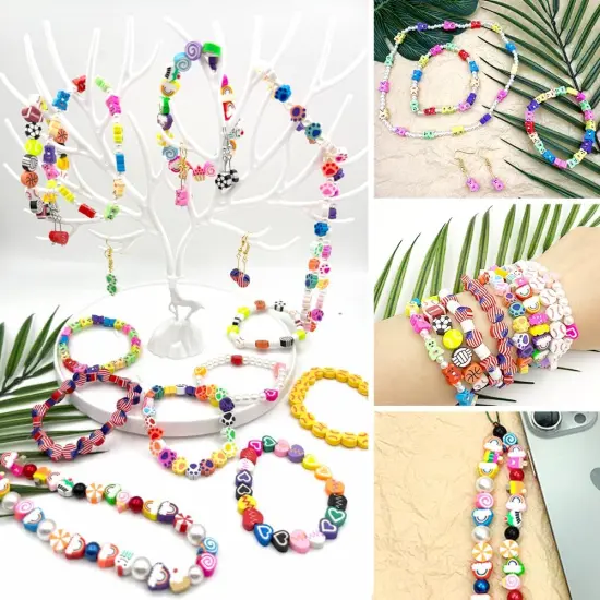 200pcs Flag Polymer Clay Beads {2}