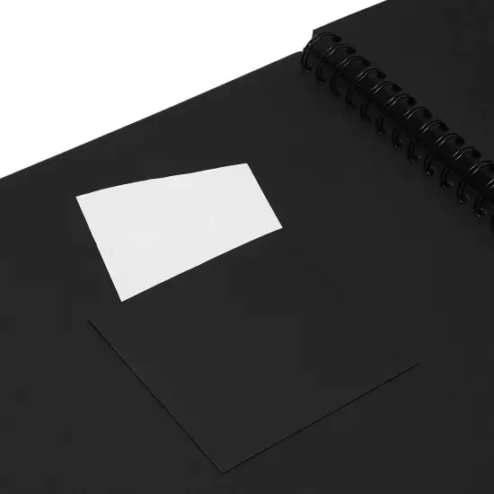 Black Scrapbook Album with Silk Ribbon, Cover Window, Spiral Bound Photo Book for Wedding, Anniversary (80 Pages, 12.25 x 12.25 Inches) {6}