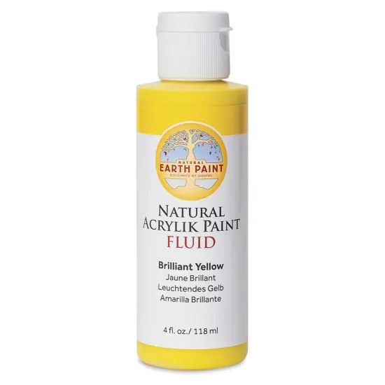 Natural Earth Paint Natural Fluid Acrylik Paint - Brilliant Yellow, 118 ml {1}