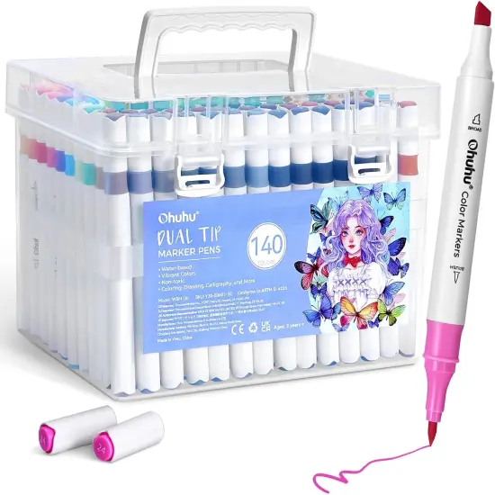 Markers for Adult Coloring Books No Bleeding 140 Colors {1}