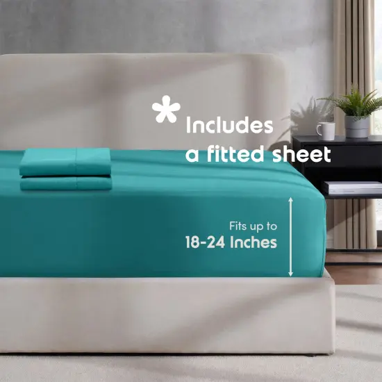 Hearth & Harbor Duvet Cover With Fitted Sheet Soft Double Brushed Bedding Set {2}