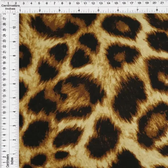 1 Yard Soft Stretch Brown DTY Brushed Animal Print Knit Fabric 58/60 Inches Wide {2}