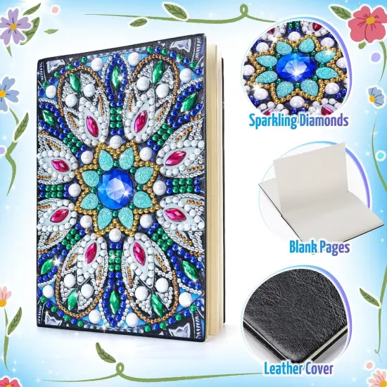Craft Kits for Kids Age 6-8-9-10, Presents for 5 7 11 12 Year Old Girls Notebook Diamond Art Painting Kit Arts and Crafts for Kids Toys for 5-10 Year Old Girl Gifts Diary (2 pcs) {4}