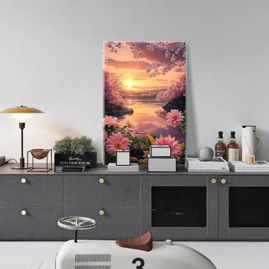 Sunset Paint by Number with Easel, Adult Paint by Number Kits (8 x 12 Inch) {3}