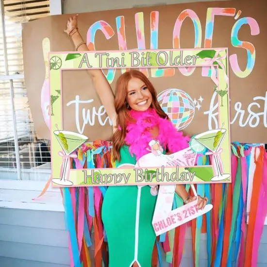 A Tini Bit Older Birthday Party Booth Props Frame Martini Bar Party Decorations Party Supplies Weenies and Tinis Decor for Bachelorette Party Martini Birthday {3}