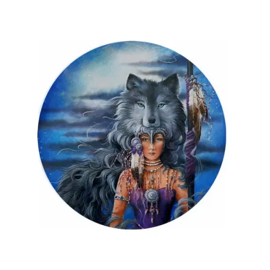 Wolf Wolf Mistress Ceramic Car Coaster Set 2.56" (2 Pack) {1}