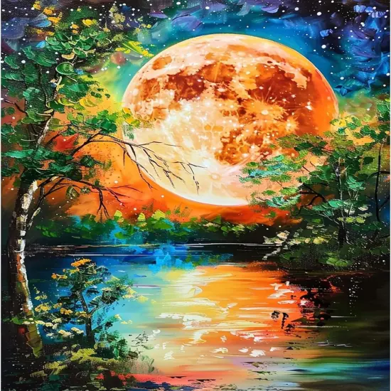 16x20 Inch - Moon Paint by Numbers Kit for Adults Beginners {1}