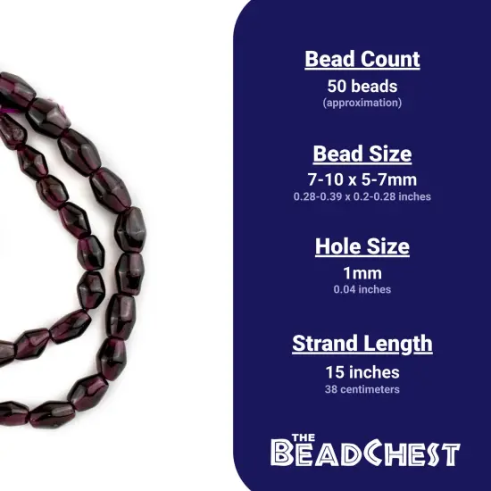 The Bead Chest Bicone Garnet Beads (5-7mm) {4}