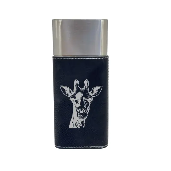 Cigar Case with Cutter - Giraffe - Leather Black/Silver {1}
