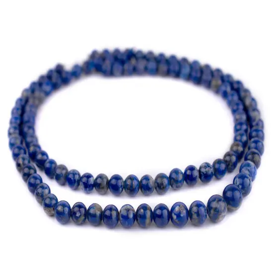 The Bead Chest Natural Round Lapis Lazuli Beads (8mm) from Afghanistan {1}
