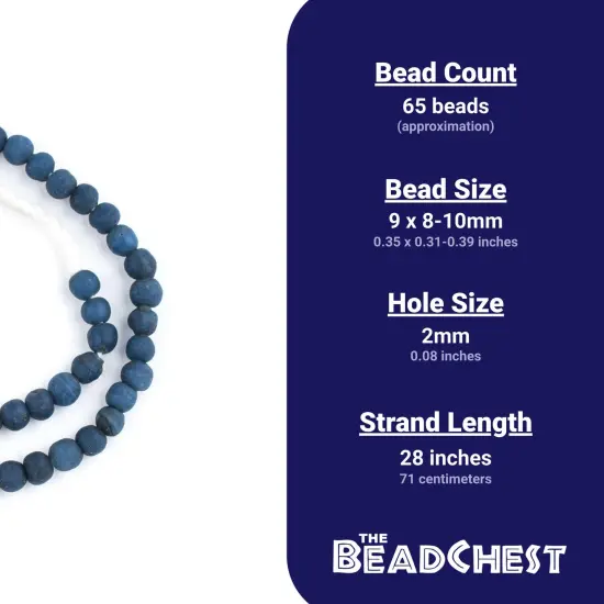 The Bead Chest Ancient-Style Java Glass Beads, Round Indonesian Handmade Fair Trade Etched Spacers for DIY Jewelry Making and Crafts (Opaque Teal) {4}