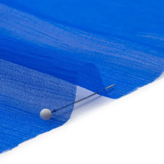 1 Yard Princess Blue Crinkled Silk Chiffon 43" Wide Premium Collection Silk Fabric {2}