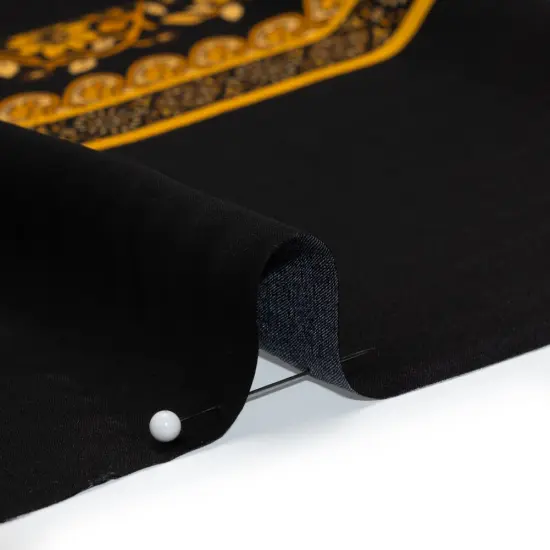 1 Panel Luxurious Silk Charmeuse with Black and Brown Floral Print 53" Wide for Evening Gowns {2}