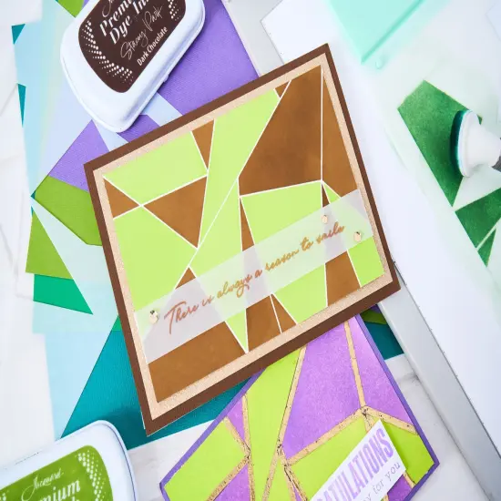 Sizzix A6 Cosmopolitan Stencil By Stacey Park 2/Pkg-Down The Line #2 {7}