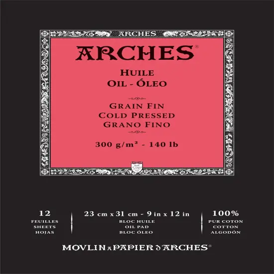 Arches Huile Cold Pressed Oil Pad 9"X12"- 140lb, 12 Sheets {1}