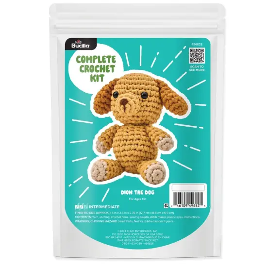 Bucilla Amigurumi Kit-5" -T-Shirt Yarn Dog {1}