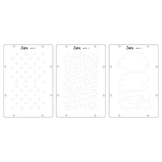 Sizzix Clear Stamp Set 7/Pkg W/Stencils 3/Pkg By Cat Kerr-Create {1}