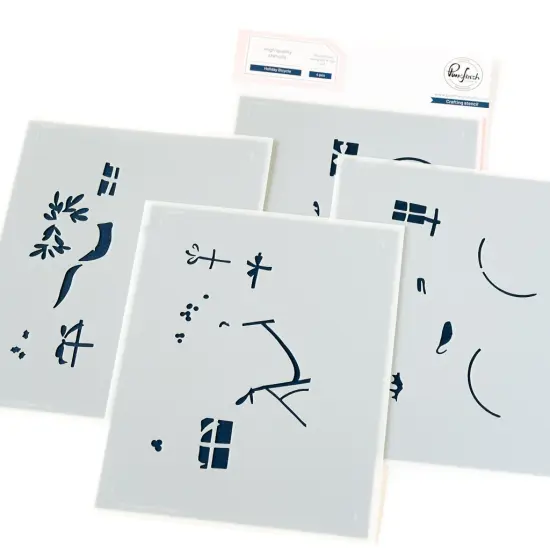 Pinkfresh Studio Stencils 4.25"X5.5" 4/Pkg-Holiday Bicycle {1}