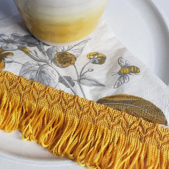 5 Yards of Bertrand 4" Loop Chainette Fringe Trim | 5 yard cut Gold {4}